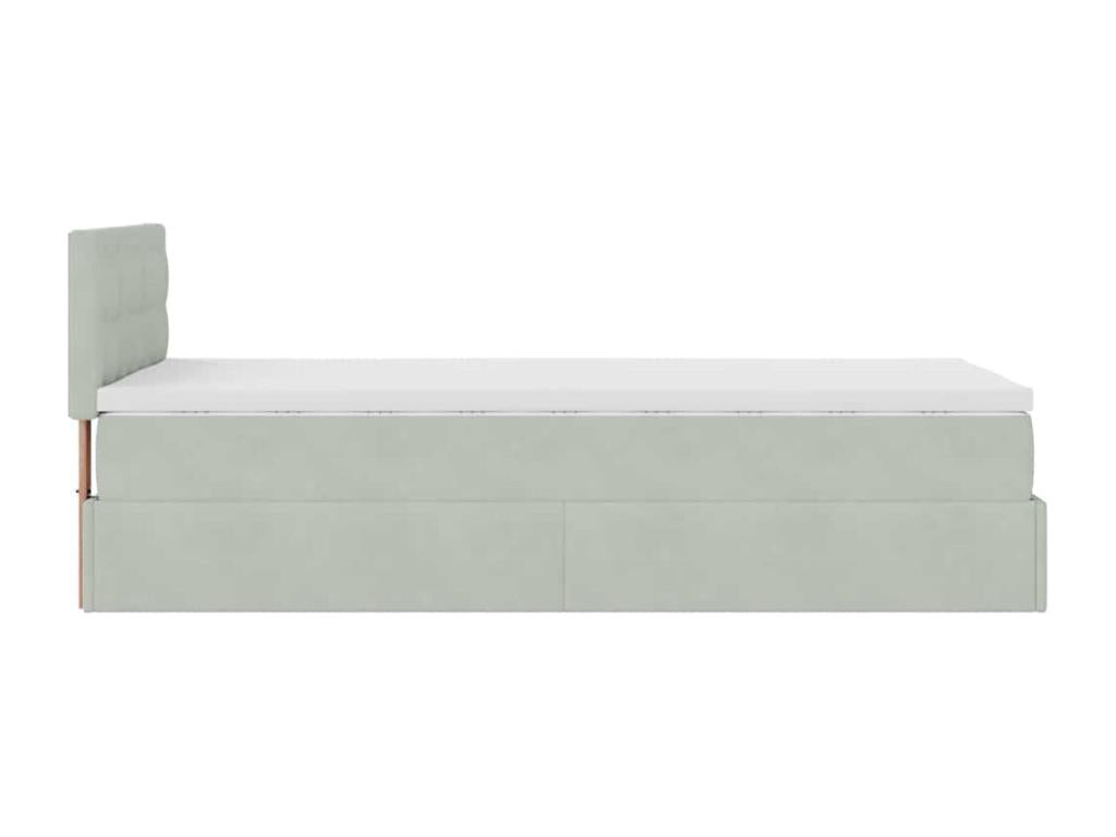 Ottoman bed frame with light grey 80x200 cm velvet mattress SWCQ85311