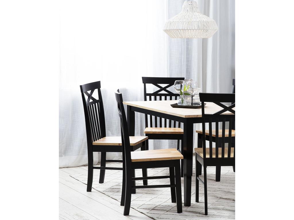 Set of 2 Domopure Black Wood Dining Chairs GBWI26252