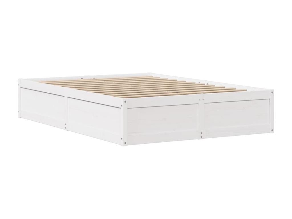 Bed frame with white headboard, 150x200 cm, solid pine wood, NDTD28509