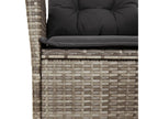 7-piece garden dining set and cushions, grey rattan ZZVF62276