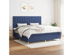 Upholstered bed base with mattress, blue, 200x200 cm, fabric YTED73583