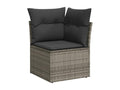 12-piece garden furniture set with cushions, grey woven resin BKJH47672