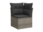9-piece garden furniture set with grey resin wicker cushions PUQN25668