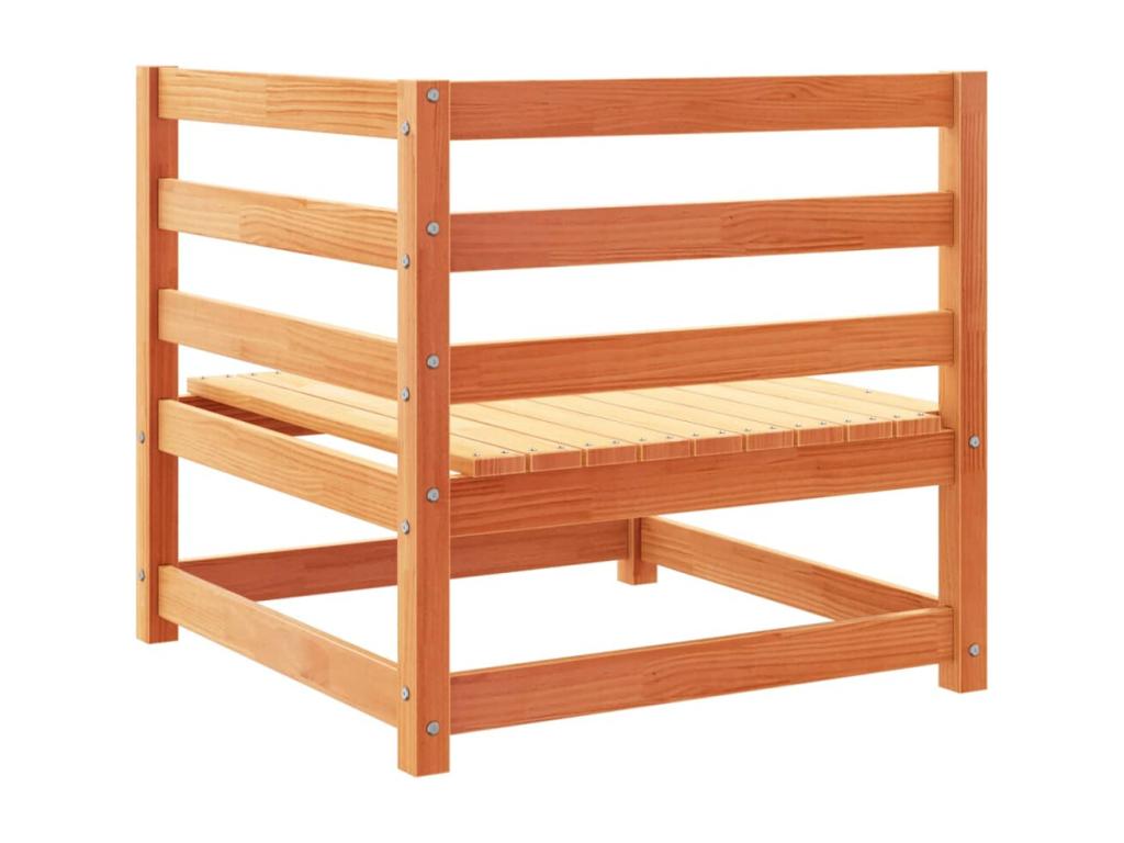 7-piece garden furniture set, brown wax finish, solid pine wood RYUY71462