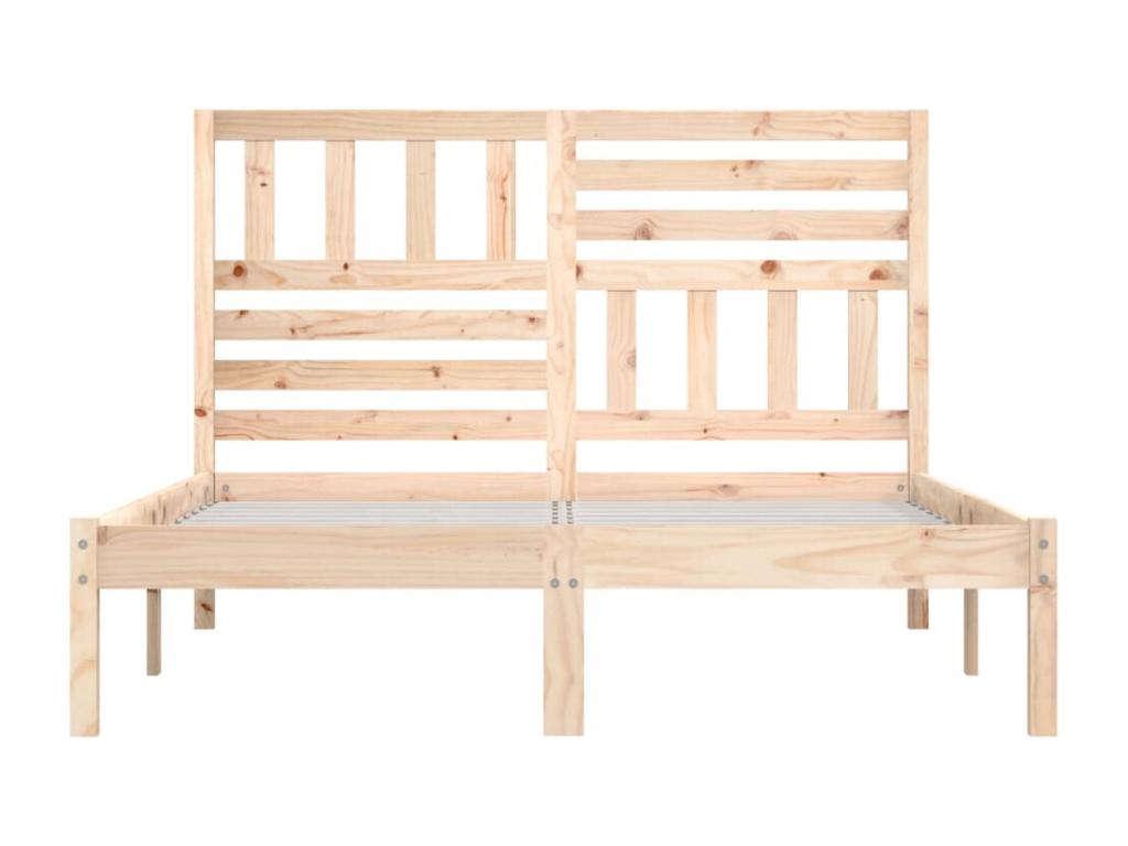 Bed frame without mattress, solid pine wood, 140x200 cm, NDNL71164