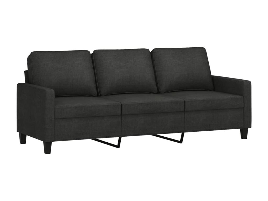 3-piece sofa set with cushions, black fabric GBEL83112