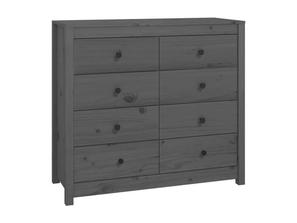 Grey side cabinet 100x40x90 cm Solid pine wood BEEZ21366