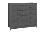Grey side cabinet 100x40x90 cm Solid pine wood BEEZ21366