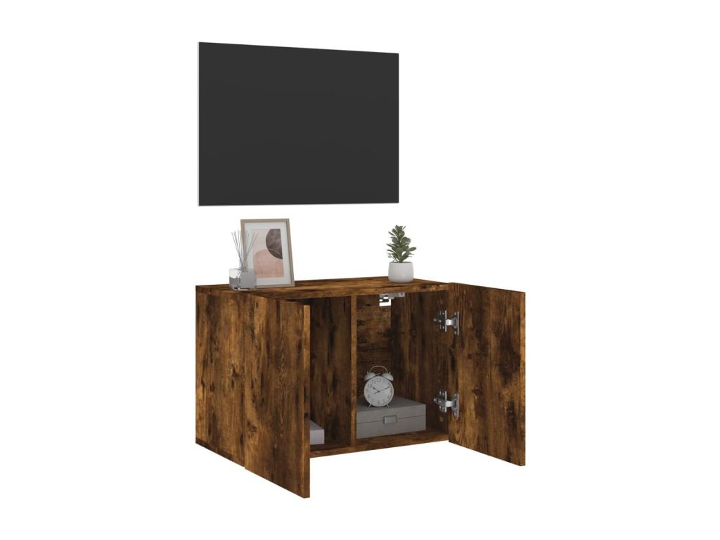 Smoked oak wall-mounted TV unit 60x30x41 cm QPQF87362