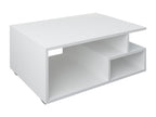 Domopure High Wooden Coffee Table, Living Room Table, Side Table, Storage Table, Sulas White LTGH26667