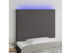 LED Headboard Grey 80x5x118/128 cm Faux Leather IFYB00014