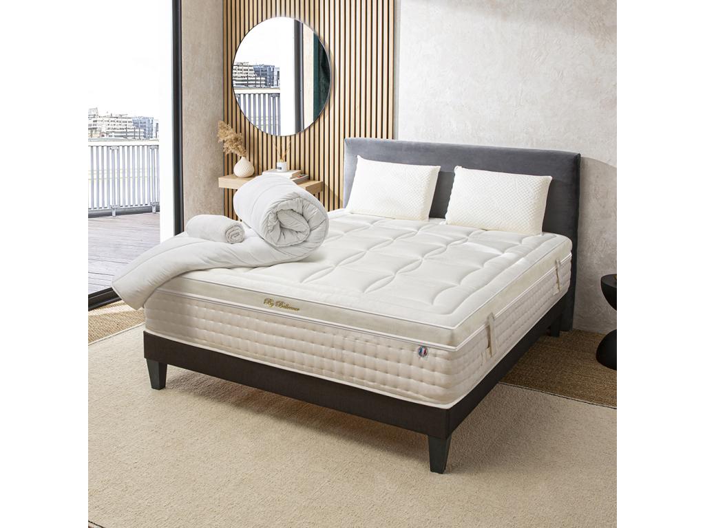 Chicyla BEDDING - EMPEROR Ready-to-Sleep Pack 140x190 cm - Memory Foam Mattress, Bed Base, Accessories POOA31317