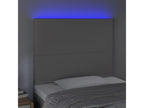 LED Headboard Grey 80x5x118/128 cm Faux Leather IFYB00014
