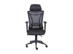 Domopure - Black Mesh Fabric Office Chair with Headrest MQNN38643