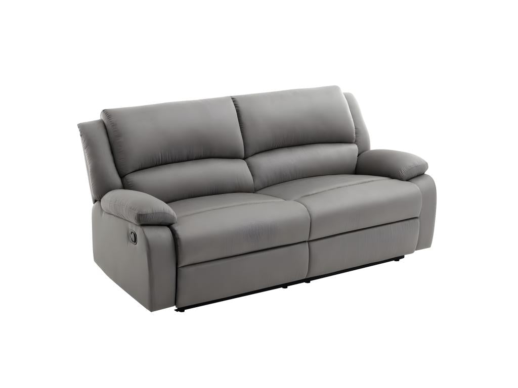 Chicyla 3-seater manual sofa with 2 XXL seats, Leo microfiber - Grey - W193 x D93 x H96cm - Chicyla QSKD71785