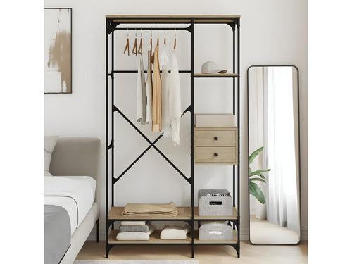 Chicyla oak drawer unit 100x40x180 cm engineered wood XOVN10955