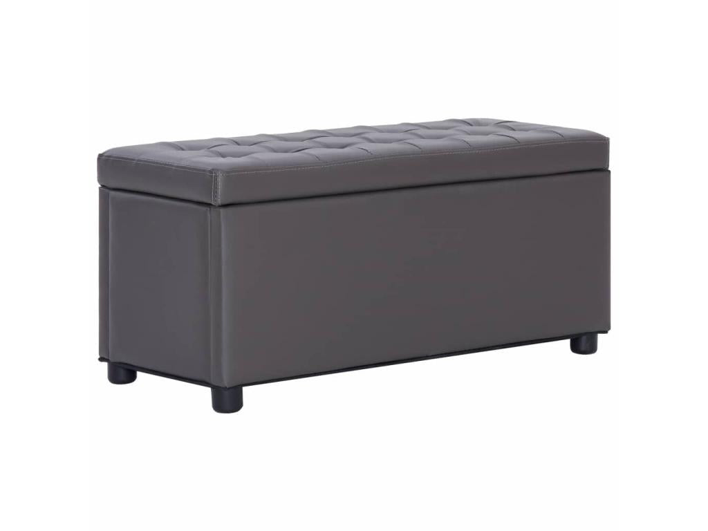 Storage pouf 87.5cm Grey Faux Leather QPLS45406