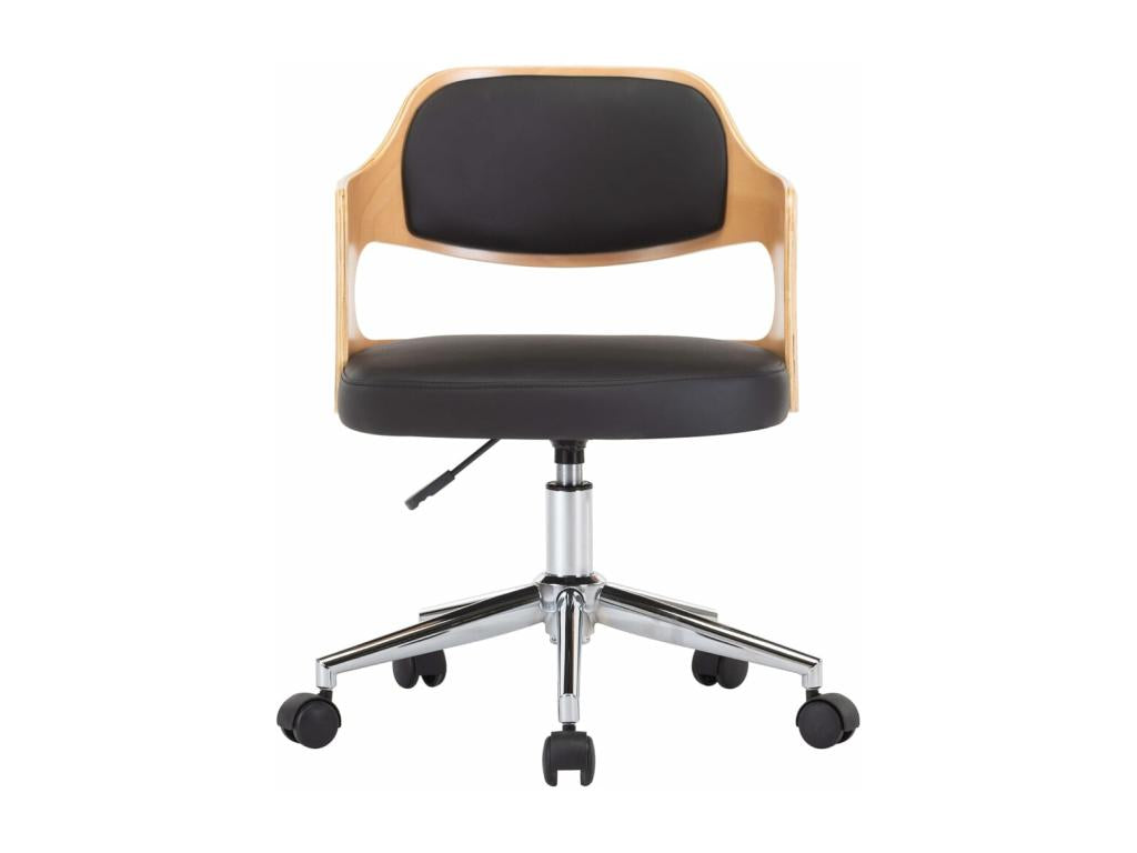 Swivel dining chairs, set of 2, bentwood and faux leather, VKEC53277