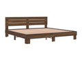 Brown oak bed frame 200x200 engineered wood and metal OVAM06159