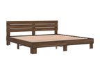 Brown oak bed frame 200x200 engineered wood and metal OVAM06159