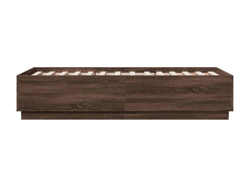 Bed frame with LED lights, brown oak, 90x190 cm, IZWR29699