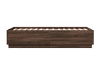 Bed frame with LED lights, brown oak, 90x190 cm, IZWR29699
