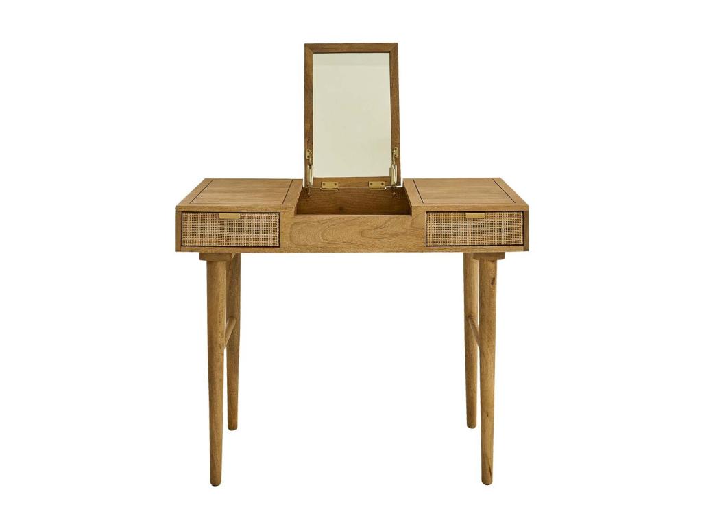 Solid mango wood desk with caning ZJIH39661