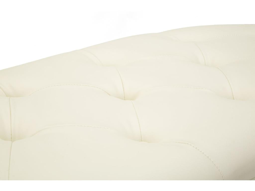 Cream metal and faux leather bench with drawers, 120x40x43 cm BTUK32934