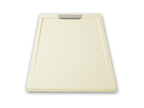 Domopure extra-flat 80x110cm resin shower tray with beige slate finish ENSU83927