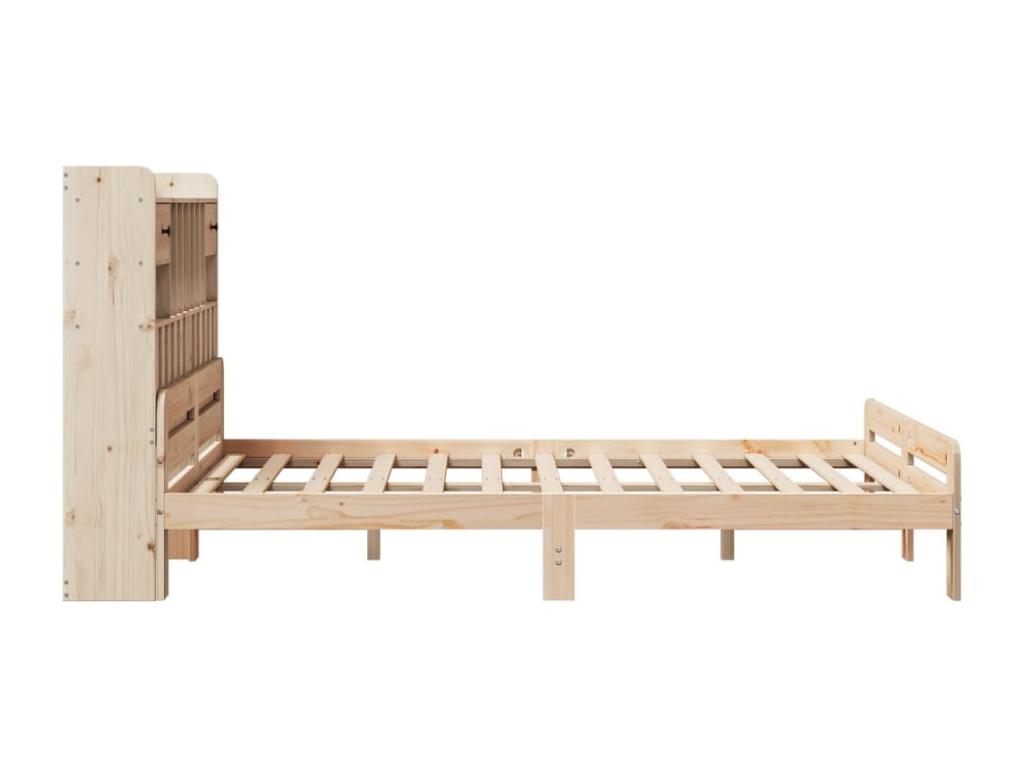 Bookshelf bed without mattress 160x200 cm solid pine wood CEDS88254