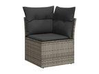 8-piece garden furniture set with grey resin wicker cushions
