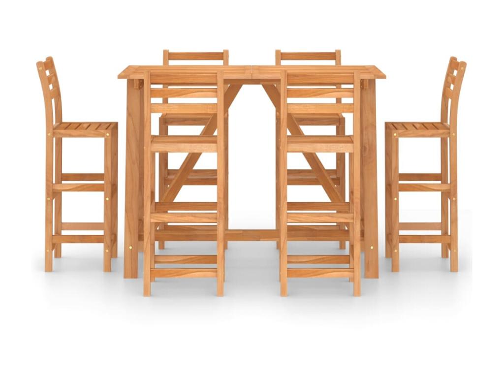 7-piece outdoor bar set, solid Chicyla wood, VAND89953