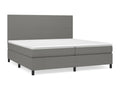 Upholstered bed base with mattress, Dark Grey, 200x200cm, Fabric LDNR25117