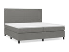 Upholstered bed base with mattress, Dark Grey, 200x200cm, Fabric LDNR25117